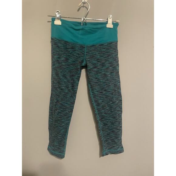 Lululemon Wunder under Crop Teal Zeal Space Dye Original 4 - Picture 1 of 4